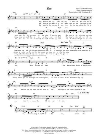 She (arr. Niels Dolieslager)