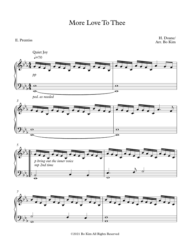 More Love To Thee (내 구주 예수를 더욱 사랑) (arr. Bo Kim)