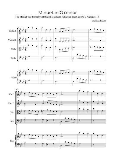 Minuet In G minor (with piano) (arr. Alex Nunes Rodrigues)