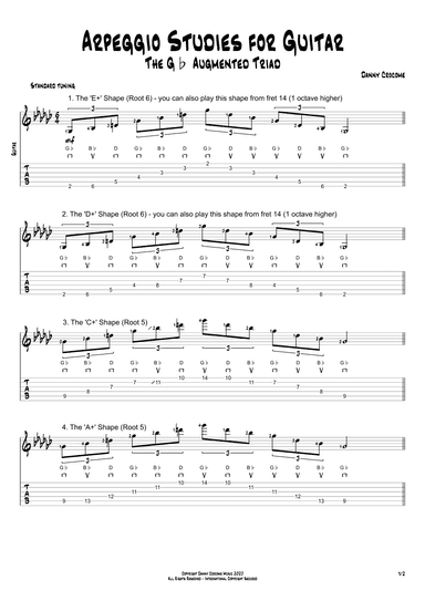 Arpeggio Studies for Guitar - The Gb Augmented Triad