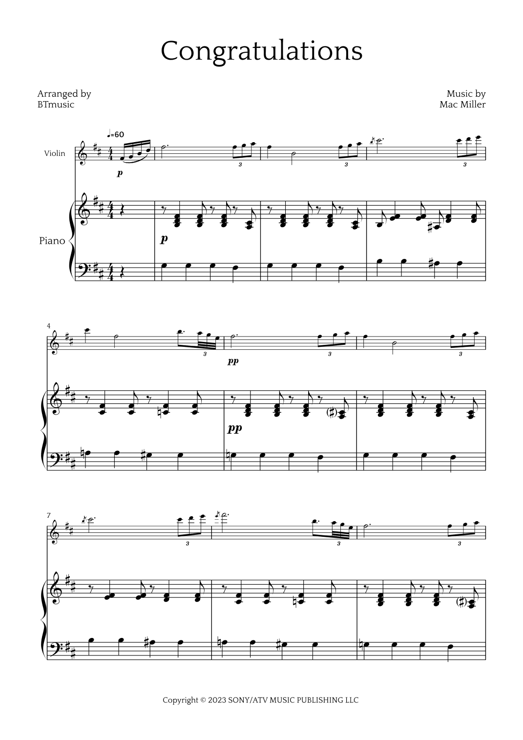 Congratulations (arr. BTmusic)