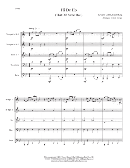 Hi-de-ho (that Old Sweet Roll) (arr. Jim Bicigo)