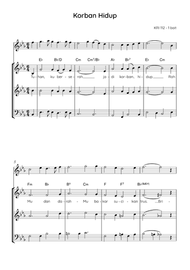 A Living Sacrifice / Korban Hidup - Score Only (arr. Angie Wiranata)