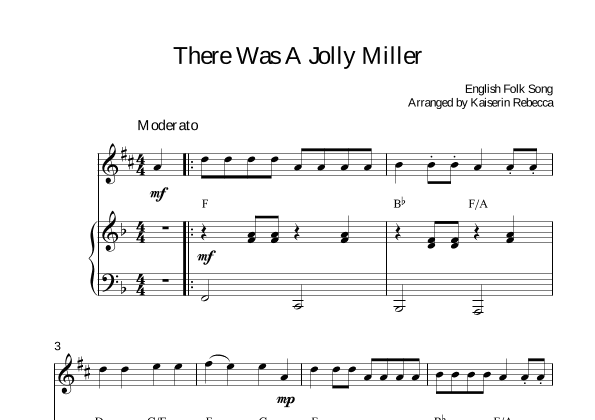 There Was A Jolly Miller (arr. Kaiserin Rebecca)