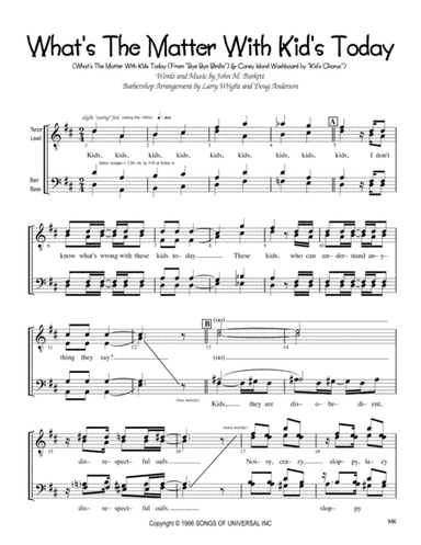 What's The Matter With Kids Today? (arr. Larry Wright)