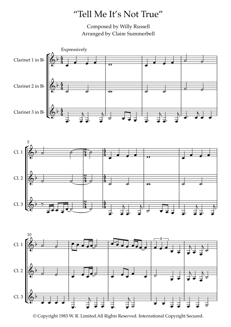Tell Me It's Not True (arr. Claire Summerbell)