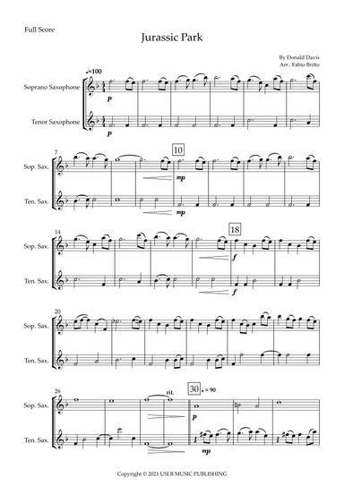 Jurassic Park Iii (arr. Fabio Britto)