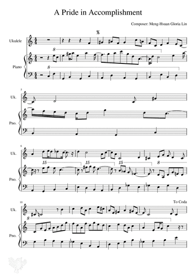 A Pride in Accomplishment for Ukulele and Piano