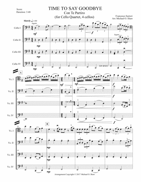 Time To Say Goodbye (arr. Michael O. Shaw)