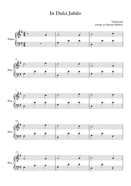 In Dulci Jubilo (arr. Roxana Belibou)