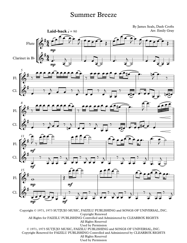 Summer Breeze (arr. Emily Gray)
