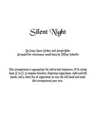 Silent Night for Elementary Small Harp (arr. Tiffany Schaefer)