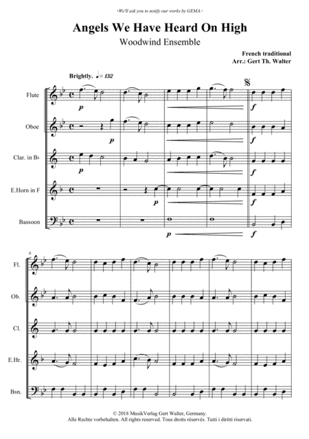 Angels We Have Heard On High (arr. Gert Th. Walter)