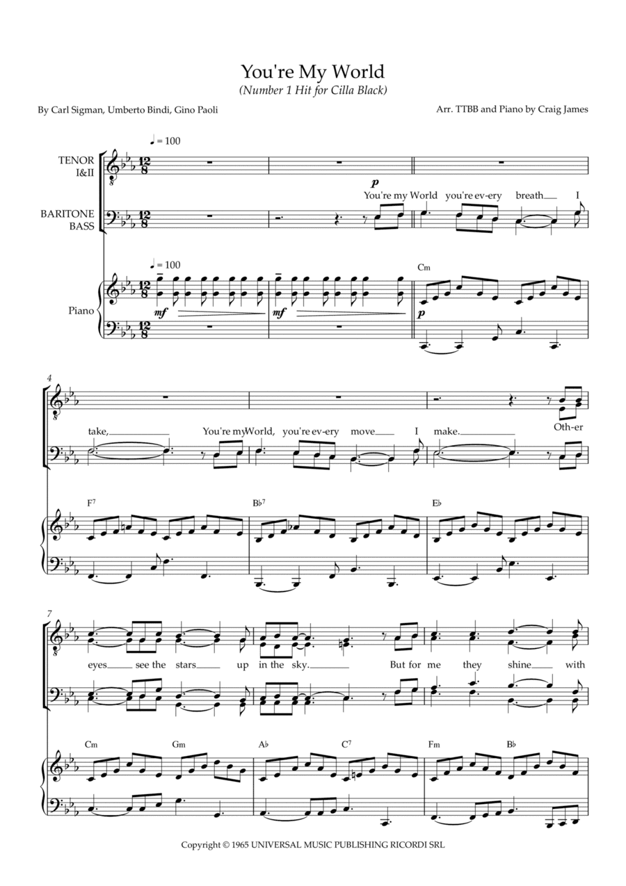 You're My World (arr. Craig James)