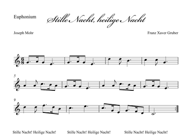 Stille Nacht (Holy Night) - Euphonium (arr. Albrecht Kuch-Weidenbrück)