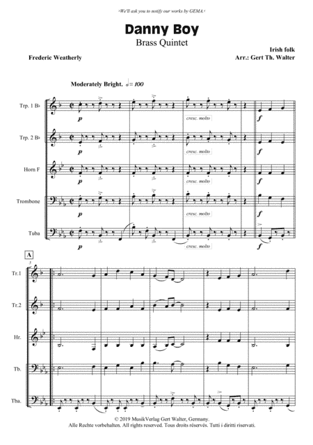 Danny Boy (arr. Gert Th. Walter)