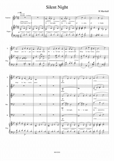 Silent Night  vocal score arranged R Marshall (arr. Chiffchaff)
