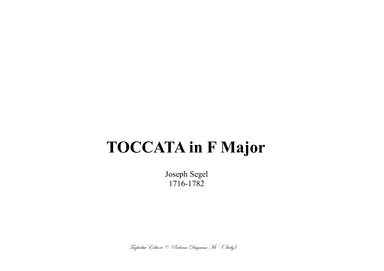 J. Seeger, TOCCATA IN F MAJOR (arr. enato Tagliabue)