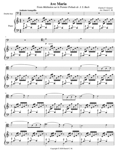 Ave Maria by Gounod (double bass and piano) (arr. Daniel C. M.)