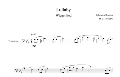 Brahms's Lullaby (Trombone Solo) (arr. B. C. Dockery)