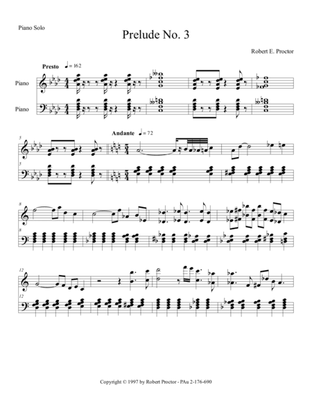 Prelude No. 3 for Piano
