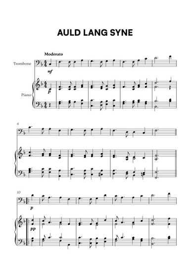 Auld Lang Syne (for Trombone and Piano) (arr. Cadenza Editions)