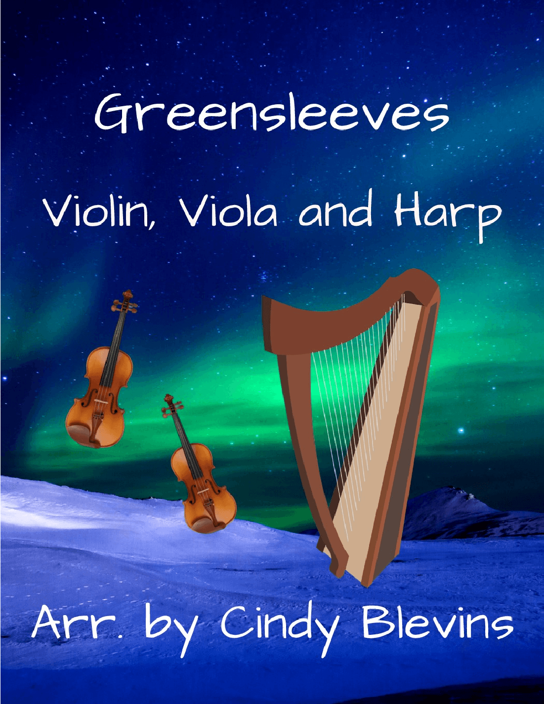 Greensleeves, for Violin, Viola and Harp (arr. Cindy Blevins)
