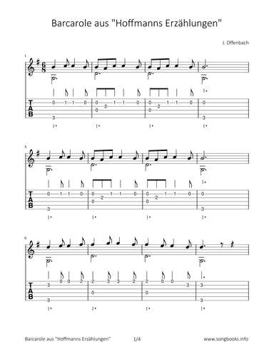 Barcarole auf Hoffmanns Erzählungen (arr. Bettina Schipp)