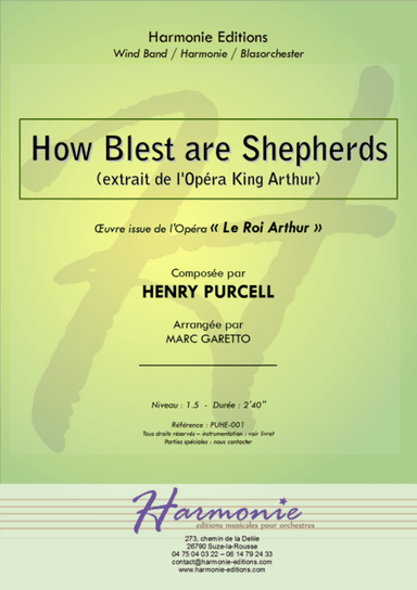 How Blest are Shepherds (from King Arthur) - for Concert Band (arr. Marc GARETTO)