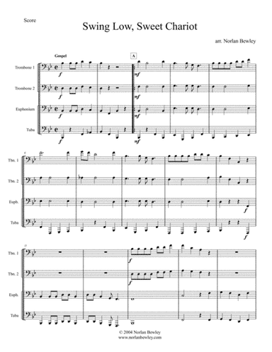 Swing Low Sweet Chariot - Low Brass Quartet (arr. Norlan Bewley)