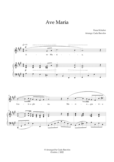Ave Maria - Schubert A Major (arr. Cadu Barcelos)