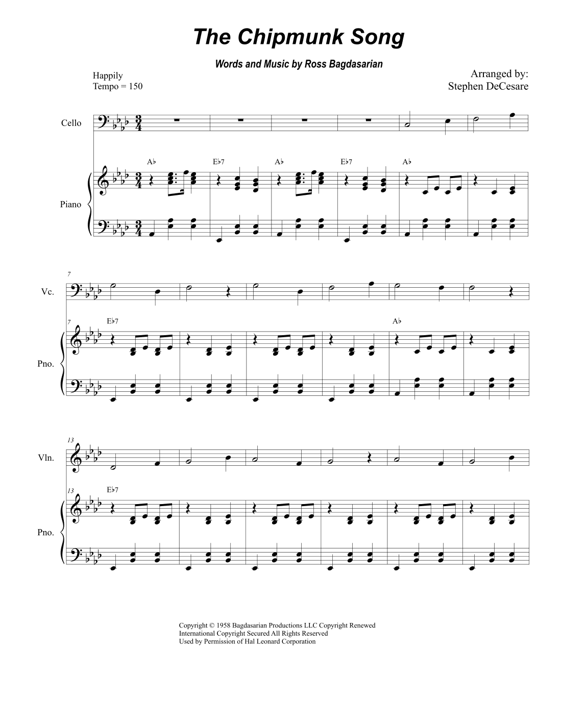 The Chipmunk Song (arr. Stephen DeCesare)