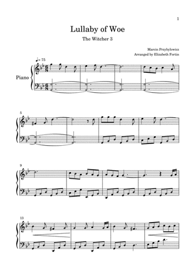 Lullaby Of Woe (arr. Elizabeth Fortin)