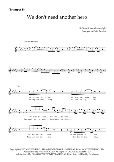We Don't Need Another Hero (arr. Cadu Barcelos)