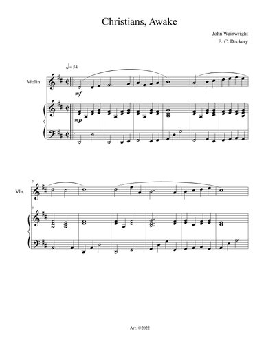 Christians Awake (Violin Solo with Piano Accompaniment) (arr. B. C. Dockery)