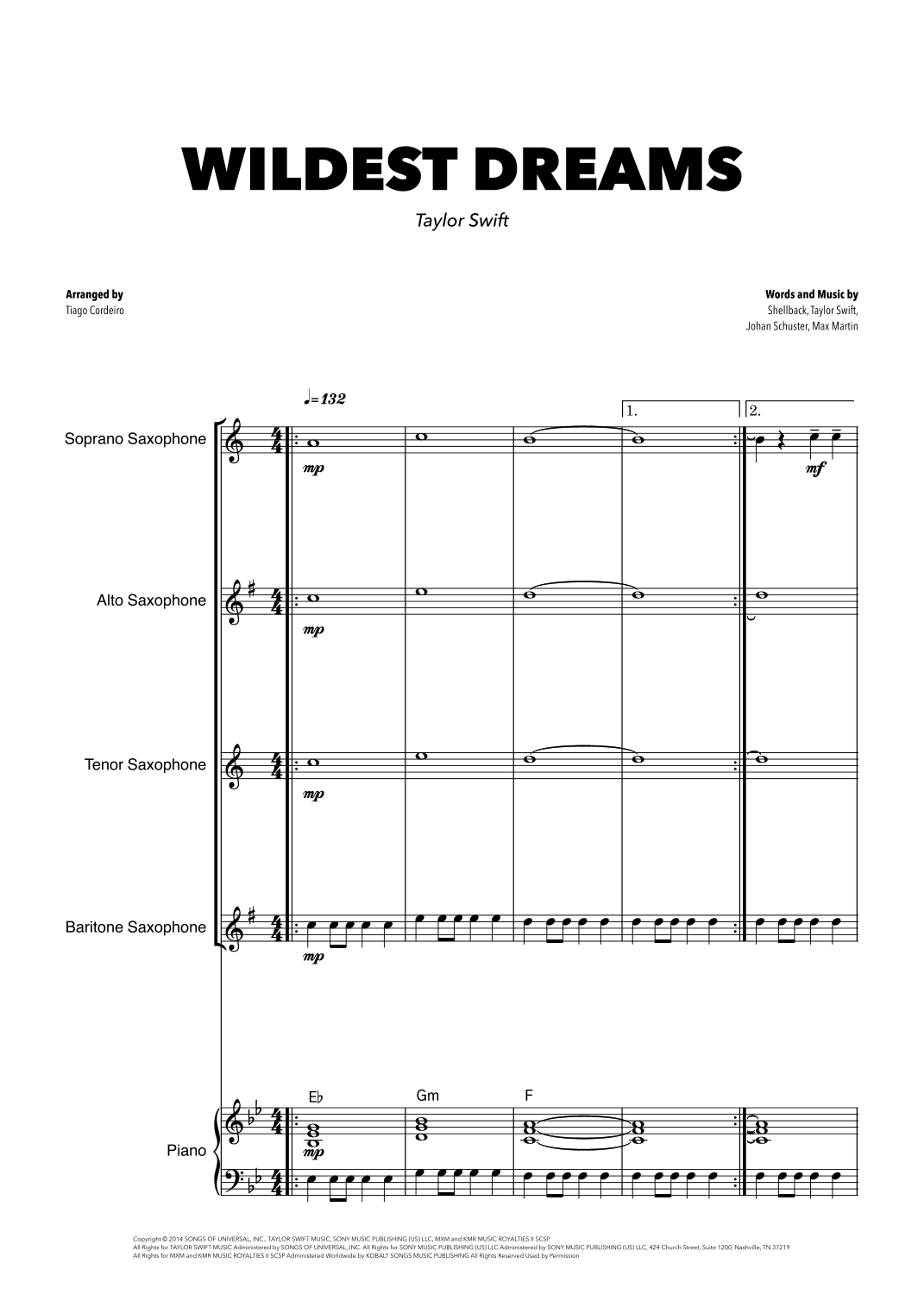 Wildest Dreams (arr. Tiago Cordeiro)