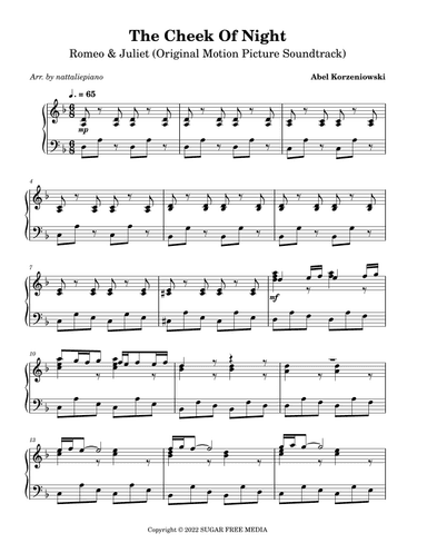 The Cheek Of Night (arr. nattaliepiano)