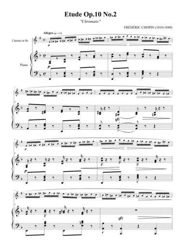 Chopin: "Chromatic" Etude Op. 10, No. 2 for Clarinet and Piano (arr. Seunghee Lee)