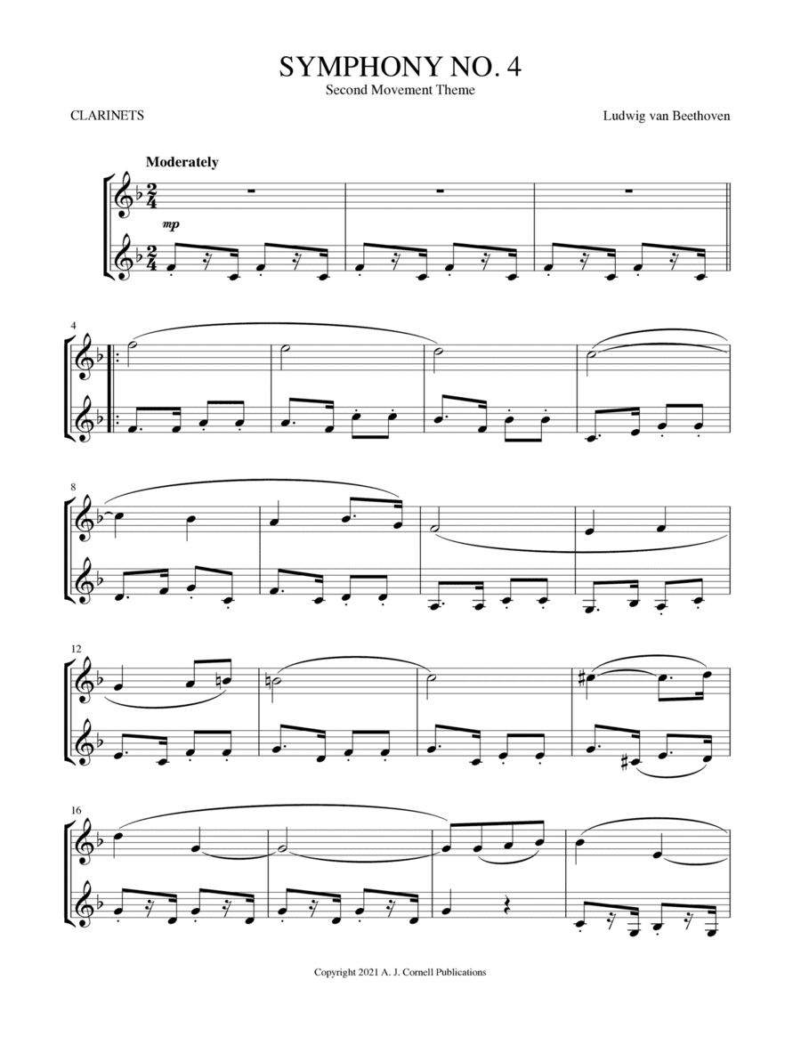 Symphony No. 4, Second Movement Theme (arr. Mark Phillips)