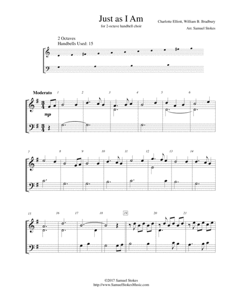 Just as I Am - for 2-octave handbell choir (arr. Samuel Stokes)