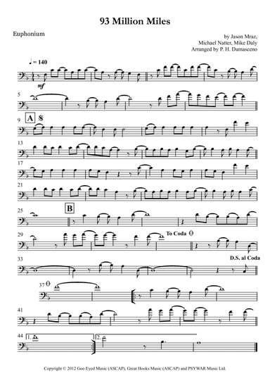 93 Million Miles (arr. P.H. Damasceno)