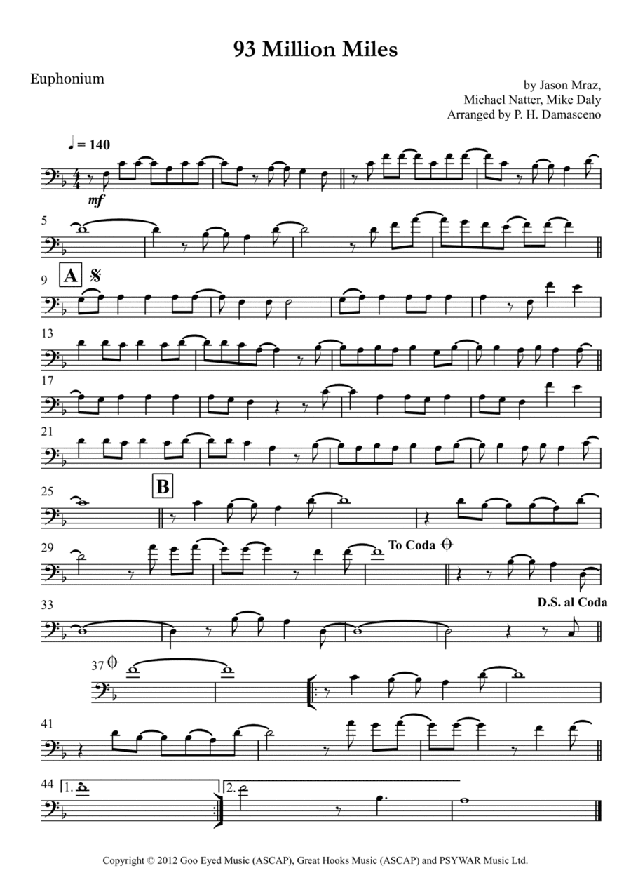 93 Million Miles (arr. P.H. Damasceno)