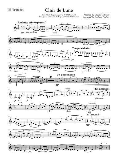 Clair de Lune (arr. Zachary Corbett)