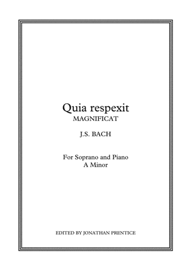 Quia respexit - Magnificat in D (A Minor) (arr. Jonathan Prentice)