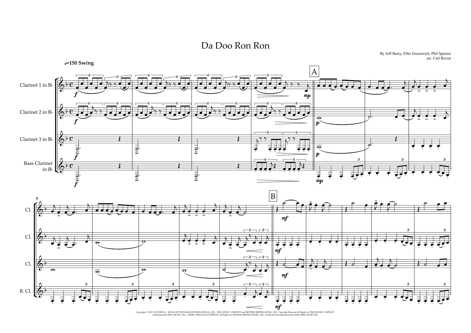Da Doo Ron Ron (when He Walked Me Home) (arr. Carl Raven)