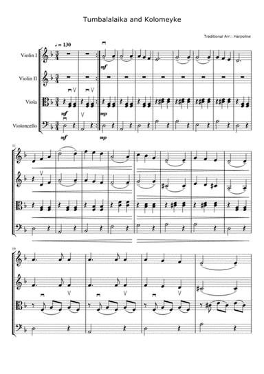 Tumbalalaika Kolomeyke (String Quartet) (arr. Harpoline)