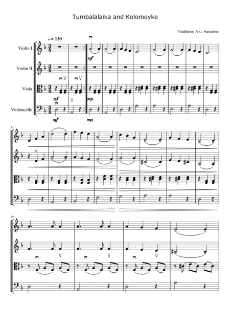 Tumbalalaika Kolomeyke (String Quartet) (arr. Harpoline)