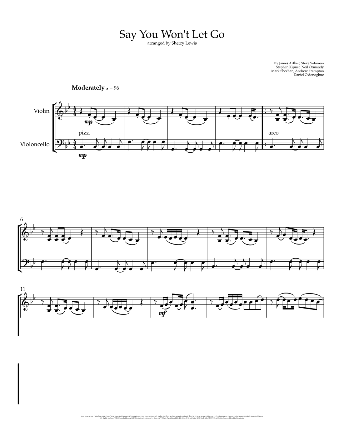 Say You Won't Let Go (arr. Sherry Lewis)