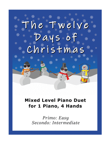 The Twelve Days of Christmas (Easy Piano Duet; 1 Piano, 4-Hands) (arr. Sharon Wilson)