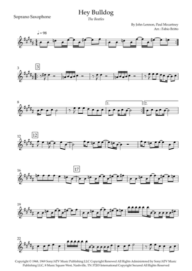 Hey Bulldog (arr. Fabio Britto)